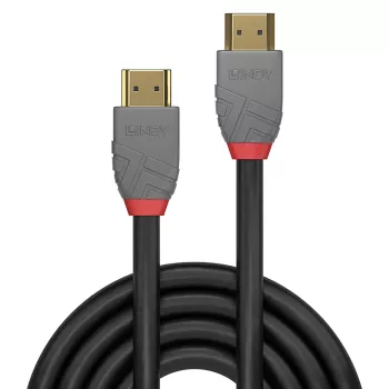 Lindy 1m High Speed HDMI kabelis, Anthra Line, 1 m, HDMI Type A (Standard), HDMI Type A (Standard), 4096 x 2160 pikseļi, 18 Gbit/s, melns, pelēks