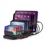 Lindy 96W 10 Port USB Charging Station, Brīvstāvoša, Plastmasa, Melna, Kontakta, Ar visām USB A tipa ierīcēm, Barošana