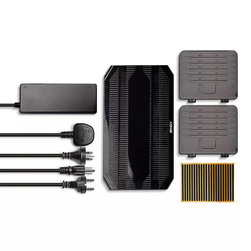 Lindy 96W 10 Port USB Charging Station, Brīvstāvoša, Plastmasa, Melna, Kontakta, Ar visām USB A tipa ierīcēm, Barošana
