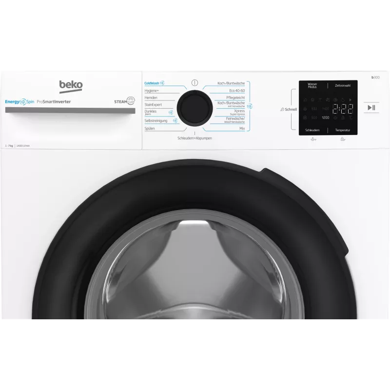 Beko b300 BM3WFU3741X veļas mazgājamā mašīna Priekšējā ielāde 7 kg 1351 apgr./min. Balts