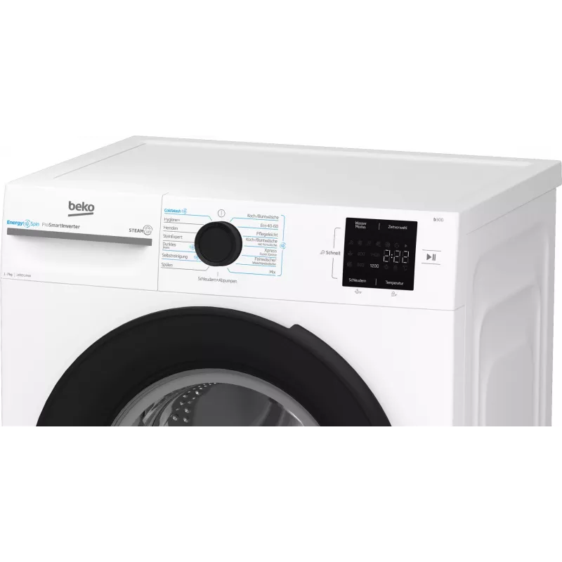 Beko b300 BM3WFU3741X veļas mazgājamā mašīna Priekšējā ielāde 7 kg 1351 apgr./min. Balts