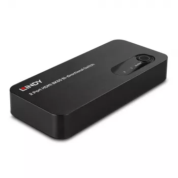 Lindy 2 Port HDMI 8K60 divvirzienu pārslēgs, HDMI, ABS, melns, 120 Hz, 3840 x 2160, 7680 x 4320, 48 Gbit/s
