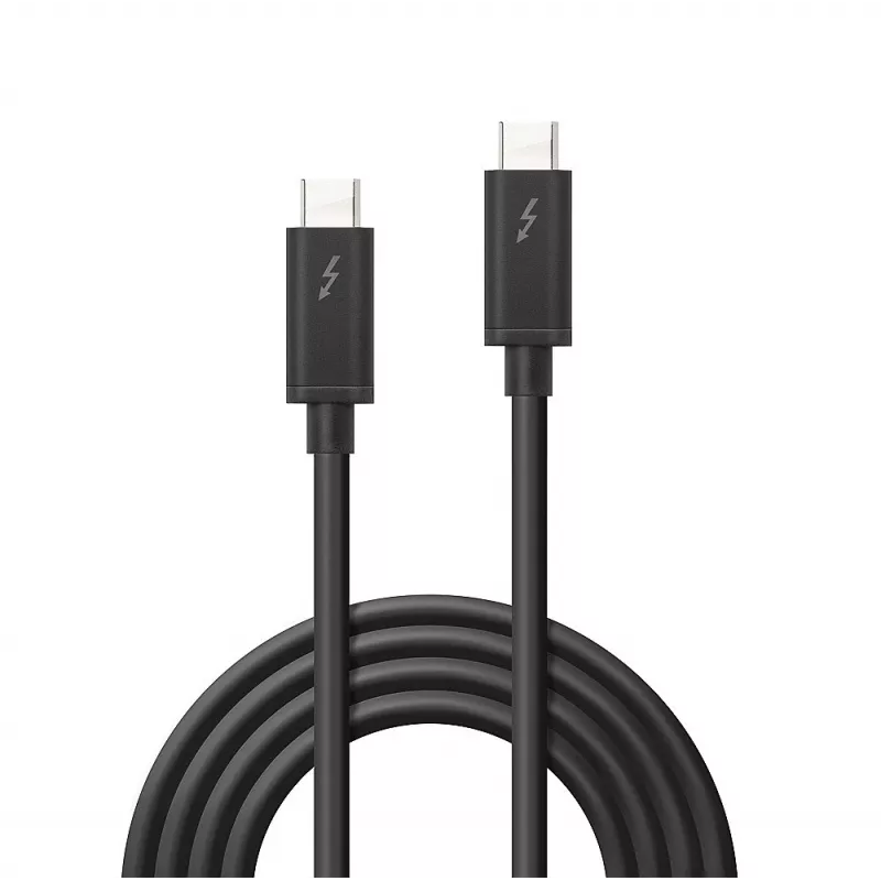 Lindy 2m Thunderbolt 3 kabelis, pasīvs, vīrišķais, vīrišķais, 2 m, 20 Gbit/s, melns, 4096 x 2160 pikseļi