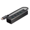 Lindy 4 Portu USB 3.2 Type C centrmezgls, USB 3.2 Gen 1 (3.1 Gen 1) Type-C, USB 3.2 Gen 1 (3.1 Gen 1) Type-A, 5000 Mbit/s, pelēks, alumīnijs, plastmasa, 0,3 m