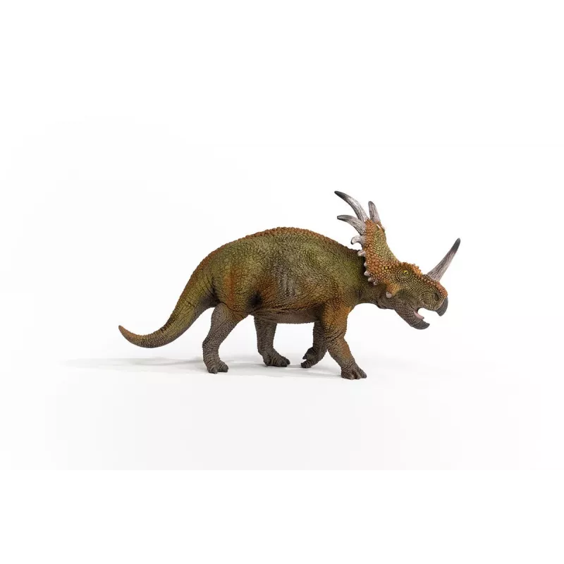 schleich Dinozauri Styracosaurus, 4 gadi, Zemes iekarošana, Dinozauri un vulkāns, Zaļa, Pelēka, Plastmasa