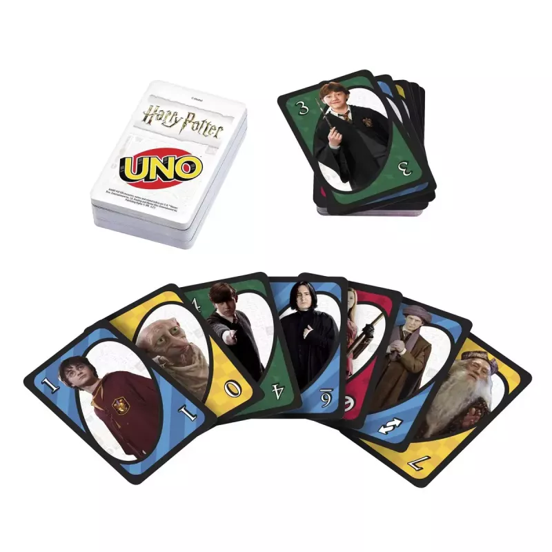 MATTEL UNO Harry Potter — kāršu nomešanas spēle, vecums 7+
