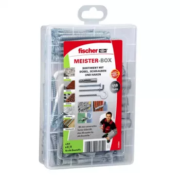 Skrūvju un dībeļu komplekts Fischer MEISTER-BOX UX 75 gab.