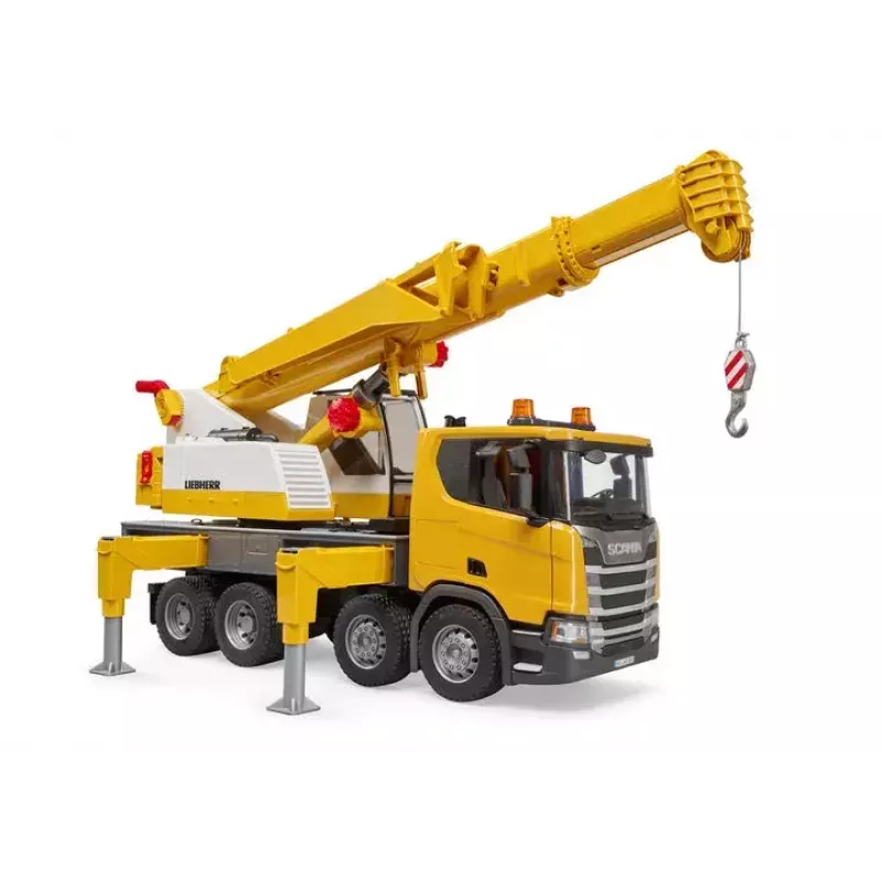 Celtņa kravas automašīna BRUDER SCANIA Super 560R Liebherr celtņa kravas automašīna