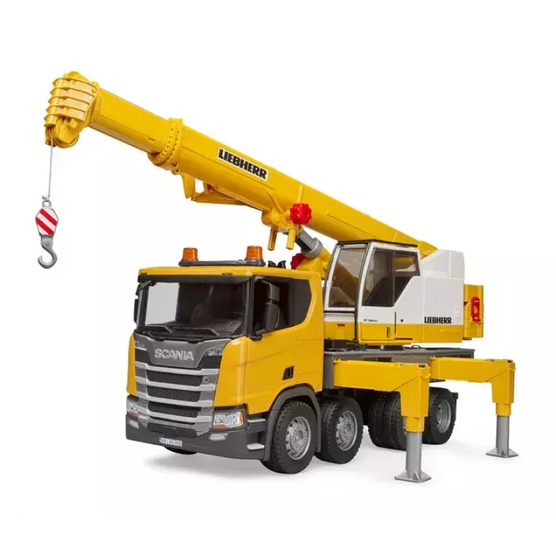 Celtņa kravas automašīna BRUDER SCANIA Super 560R Liebherr celtņa kravas automašīna
