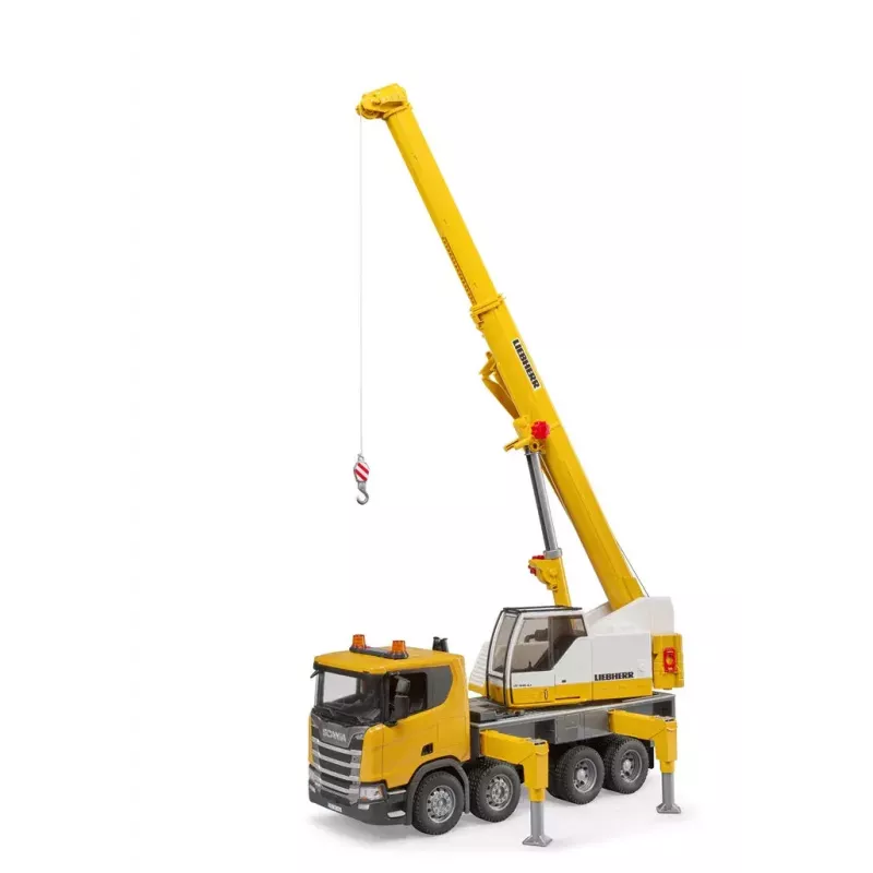 Celtņa kravas automašīna BRUDER SCANIA Super 560R Liebherr celtņa kravas automašīna
