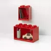 Shelf Room Copenhagen LEGO Brick Shelf 8+4 sarkans, 2 plaukti