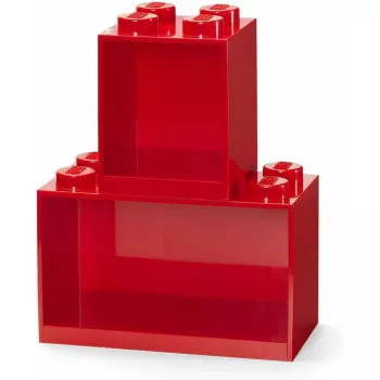 Shelf Room Copenhagen LEGO Brick Shelf 8+4 sarkans, 2 plaukti