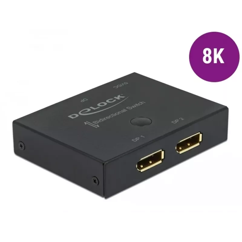 DELOCK DisplayPort 2 - 1 pārslēgs - divvirzienu 8K 30Hz