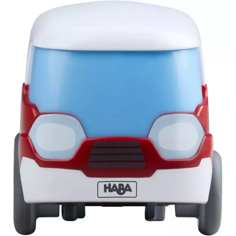 Autobuss HABA Kullerbu Momentum Motor Mini Bus zils pelēks sarkans balts