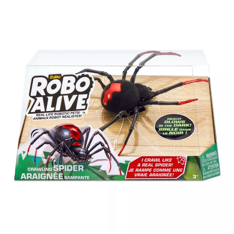 Robo Alive Rāpojošs Zirneklis, kas Spīd Tumsā – Robotiska Rotaļlieta ZURU