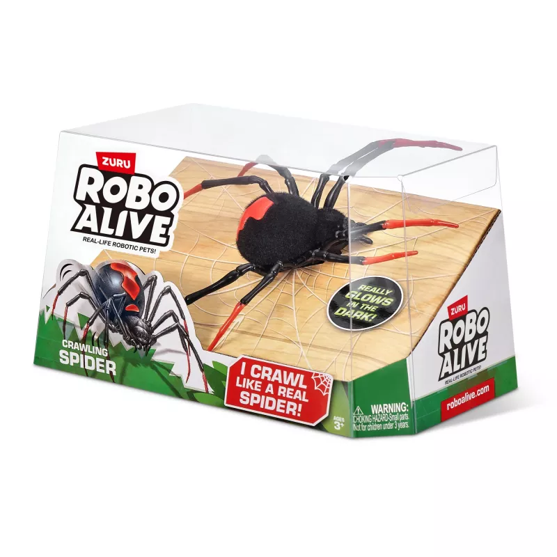 Robo Alive Rāpojošs Zirneklis, kas Spīd Tumsā – Robotiska Rotaļlieta ZURU