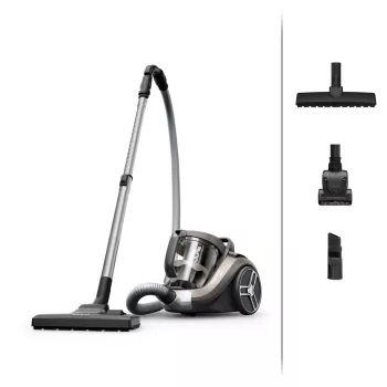 Rowenta Compact Power XXL Animal RO4B50 grīdas putekļsūcējs bez maisa, 3 pakāpju filtrs, pelēks/melns