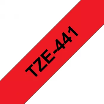 Lentas lente Brother TZe441 18mm Melns uz sarkana