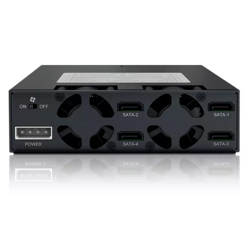 ICYDOCK ToughArmor pilnībā metāla 4 nodalījumu 2,5 collu SATA HDD un SSD aizmugures plate priekš 5,25 collu ārējā nodalījuma