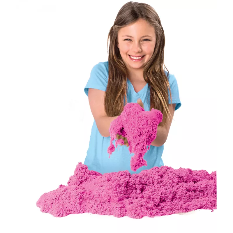 Kinetic Sand, 2 mārciņu rozā rotaļu smiltis, Lieldienu groziņu pildījums, veidojamas sensoriskās rotaļlietas bērniem, atkārtoti aiztaisāms maisiņš (iepakojums var atšķirties)