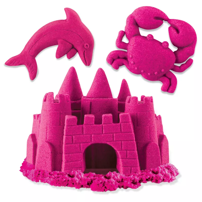 Kinetic Sand, 2 mārciņu rozā rotaļu smiltis, Lieldienu groziņu pildījums, veidojamas sensoriskās rotaļlietas bērniem, atkārtoti aiztaisāms maisiņš (iepakojums var atšķirties)