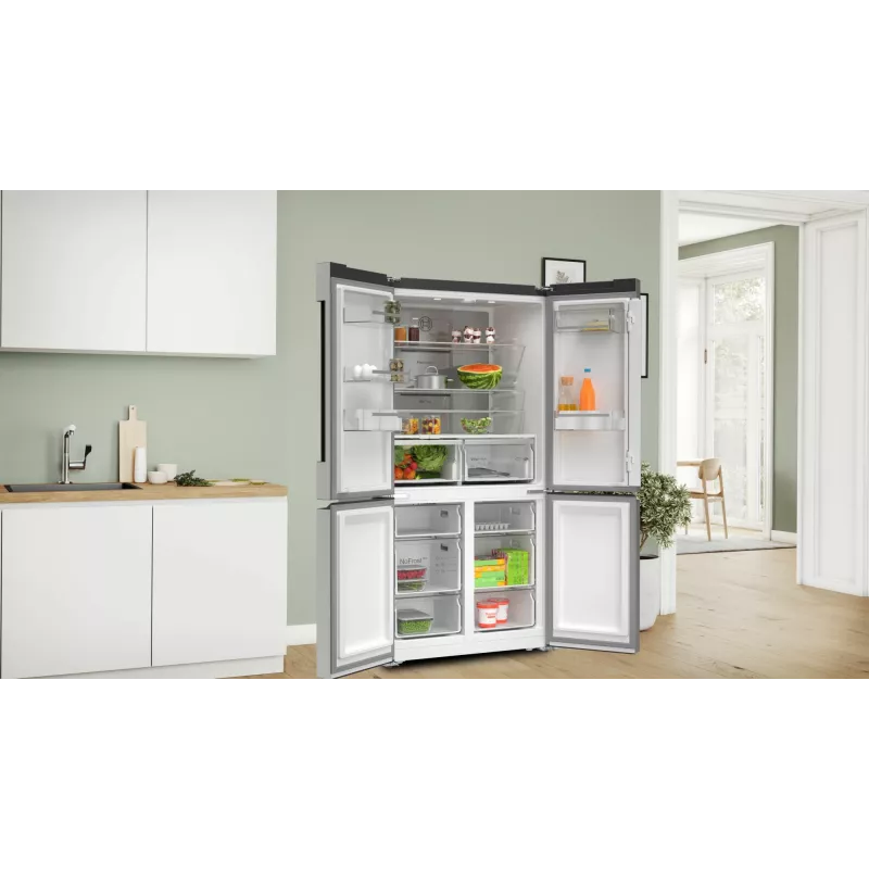 Bosch Serie 4 KFN96APEA blakus esošais ledusskapis Brīvi stāvošs 605 L Nerūsējošais tērauds