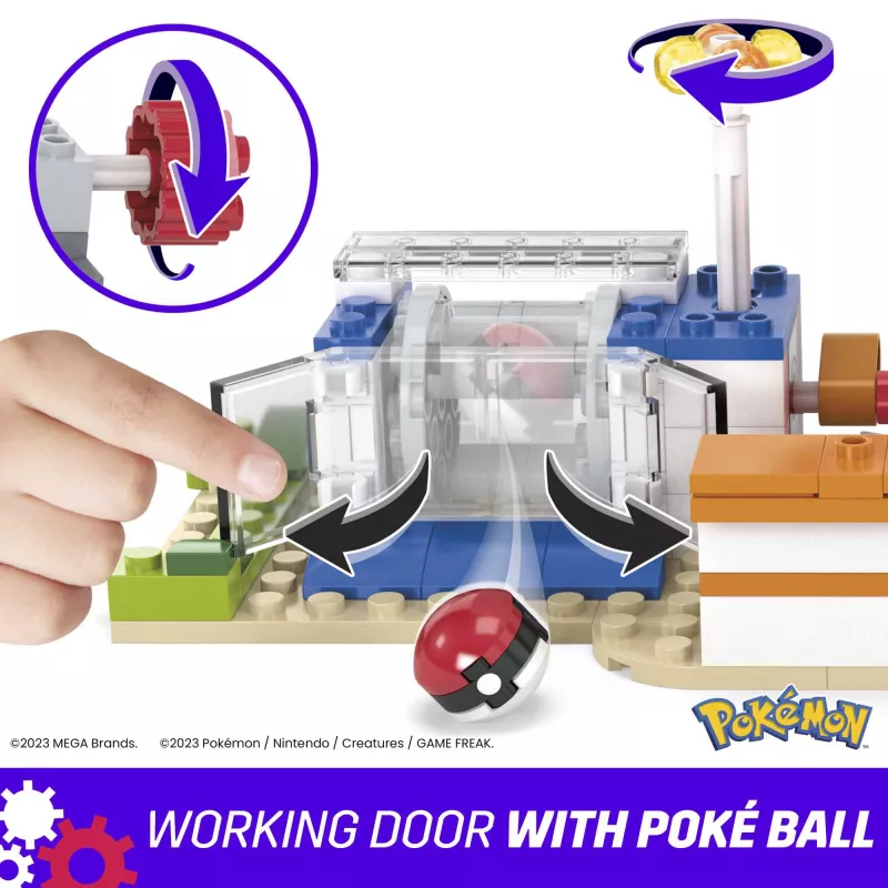 MEGA Pokémon būvējamā rotaļlieta, Meža centrs (648 detaļas) ar 4 darbības figūrām