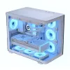 PC Case Aerocool P500C Midi Tower balta ATX Side PSU 3x120mm Fans