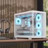 PC Case Aerocool P500C Midi Tower balta ATX Side PSU 3x120mm Fans