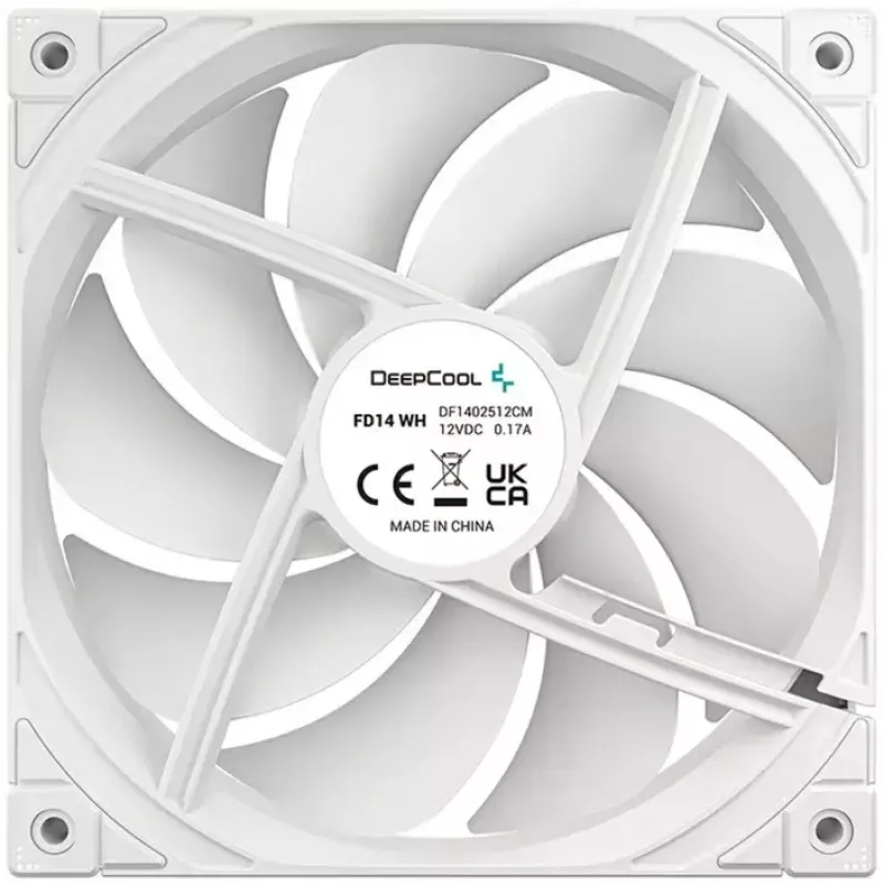 Dzesēšanas ventilators DeepCool FD14 balta 140mm 3in1 — 140 mm, balts, 3-in-1 savienotājs