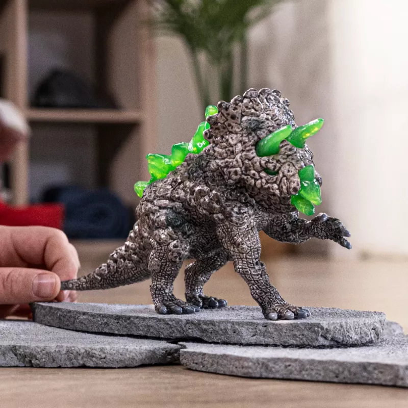 schleich ELDRADOR CREATURES Akmens Triceratops, 7 gadi, Monstri un pūķi, Akmens pasaule, Daudzkrāsains