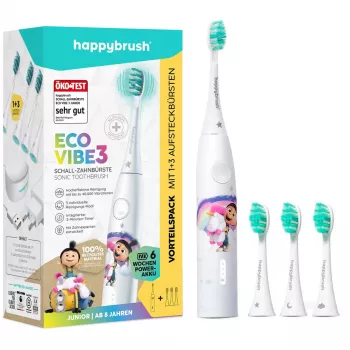 Elektriskā zobu birste Happybrush ECO VIBE KIDS Agnes + 3 uzgaļi