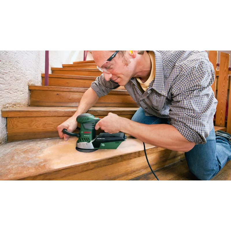 Bosch PEX 400 AE Random orbītas slīpmašīna, Random orbītas slīpmašīna, Velcro, Zaļa, Ungārija, 4000 OPM, 26000 OPM