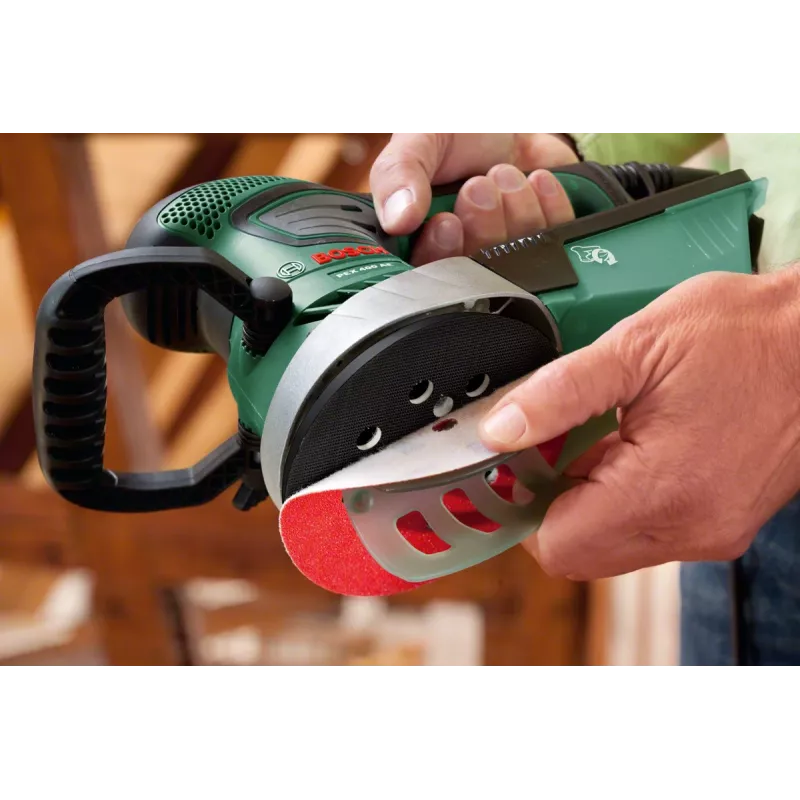 Bosch PEX 400 AE Random orbītas slīpmašīna, Random orbītas slīpmašīna, Velcro, Zaļa, Ungārija, 4000 OPM, 26000 OPM