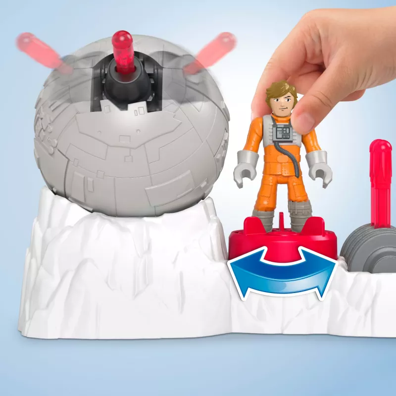 Fisher-Price Imaginext STAR WARS Nemiernieku bāzes lielgabala rotaļlieta ar Lūka Debesgājēja (Luke Skywalker) metāla rakstura atslēgu, 5 gab.