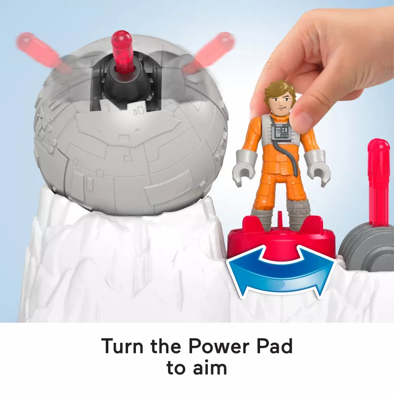Fisher-Price Imaginext STAR WARS Nemiernieku bāzes lielgabala rotaļlieta ar Lūka Debesgājēja (Luke Skywalker) metāla rakstura atslēgu, 5 gab.