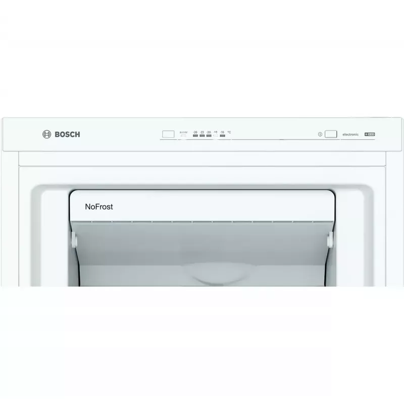 Stāvus saldētava Bosch Serie 4 GSN29VWEP, 200 L, NoFrost, E klase, 1610×600×650 mm, balta