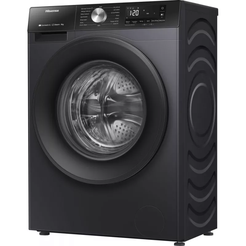 Hisense WF3S8043BB3 veļas mazgājamā mašīna ar priekšējo ielādi 8 kg 1400 RPM melna