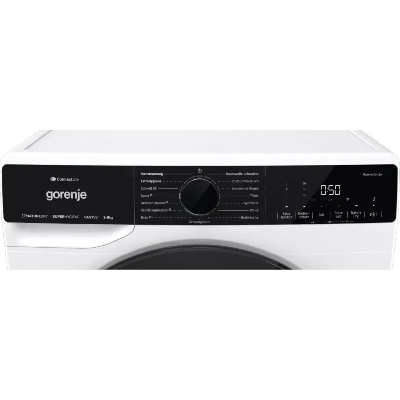 Veļas žāvētājs Gorenje DPNA93W ar siltumsūkni, brīvi stāvošs, priekšējā ielāde, 9 kg, balts, energoefektivitātes klase C