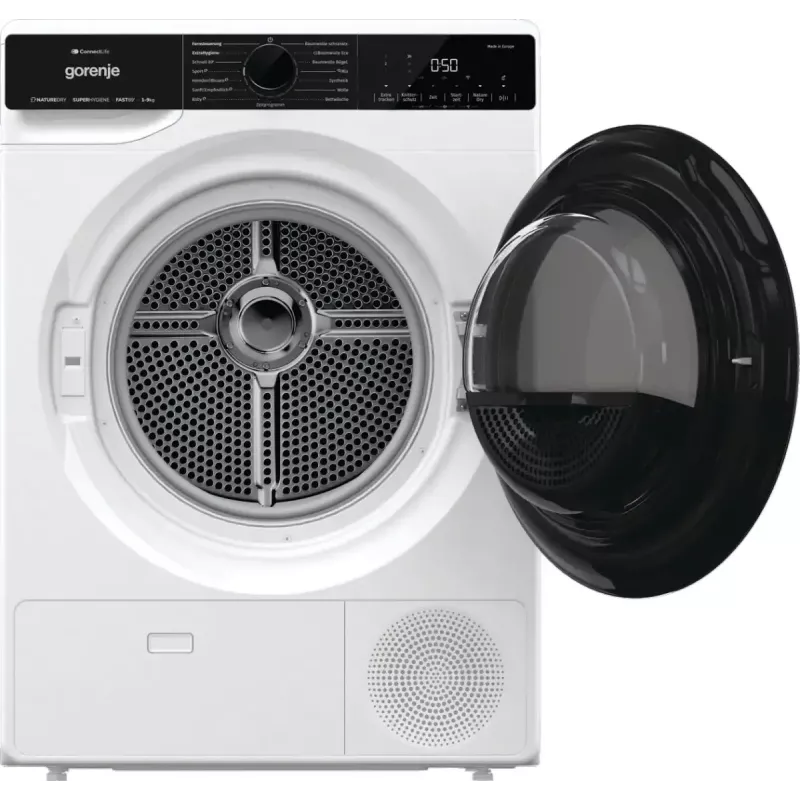 Veļas žāvētājs Gorenje DPNA93W ar siltumsūkni, brīvi stāvošs, priekšējā ielāde, 9 kg, balts, energoefektivitātes klase C