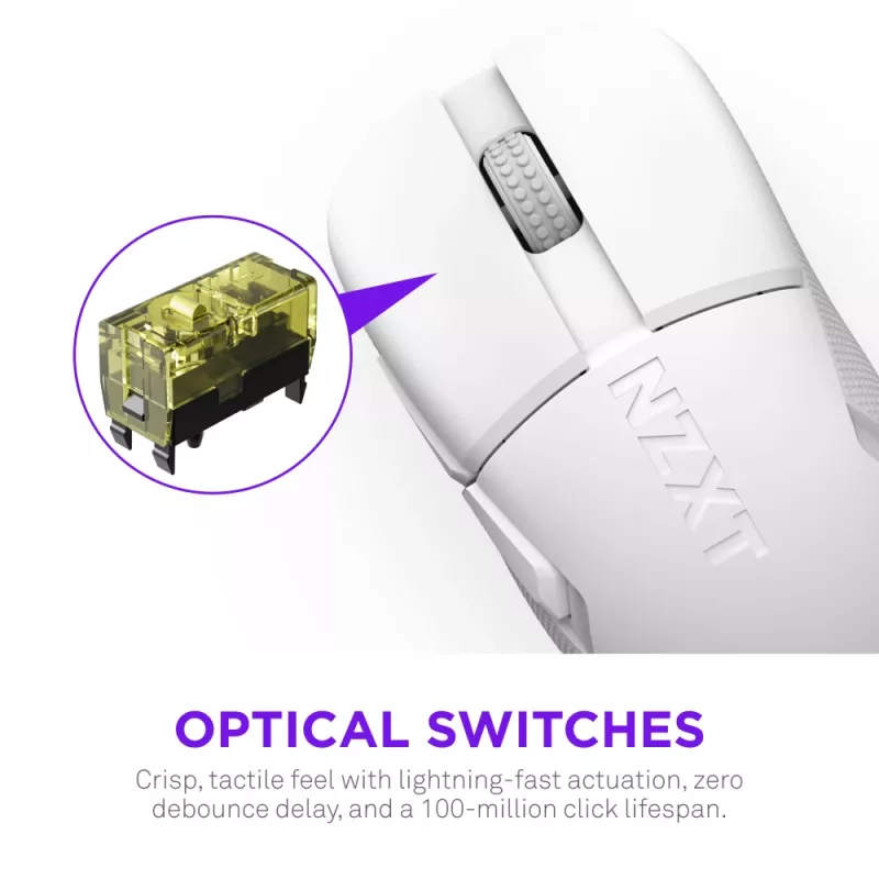 NZXT Lift Elite Wireless Gaming pele balta