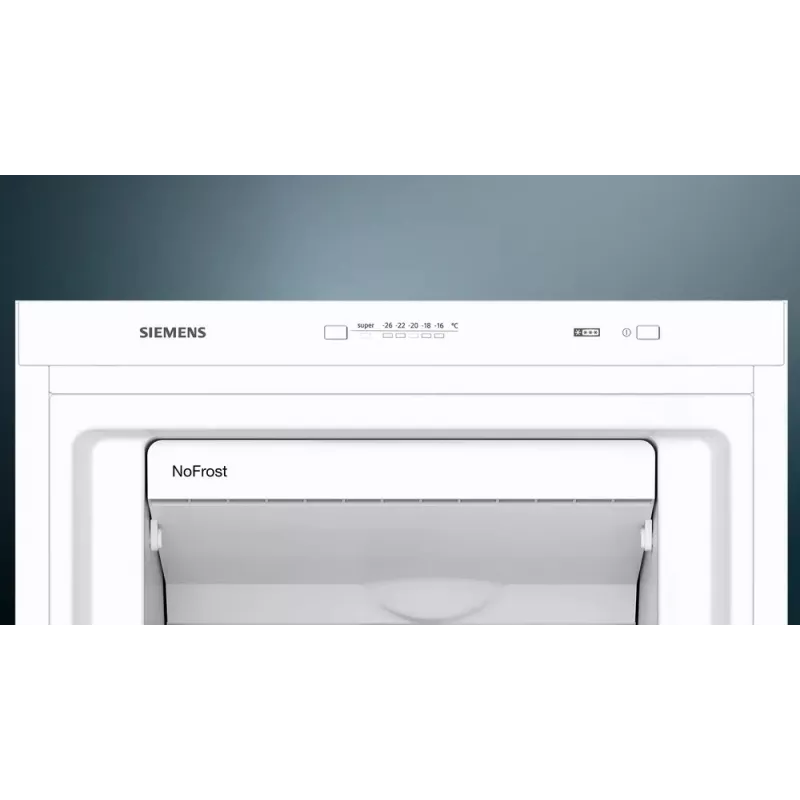Vertikālā saldētava Siemens iQ300 GS33NVWEP — 225 L, NoFrost, 20 kg/24h, E-klase, balta
