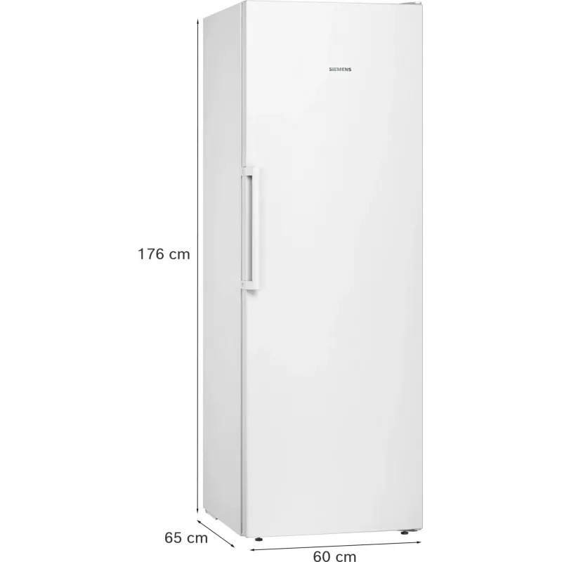Vertikālā saldētava Siemens iQ300 GS33NVWEP — 225 L, NoFrost, 20 kg/24h, E-klase, balta