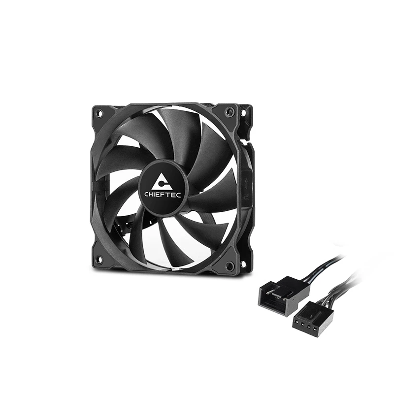 Chieftec ZF-1225PWM datora dzesēšanas sistēma Datora korpusa ventilators 12 cm Melns 1 gab.