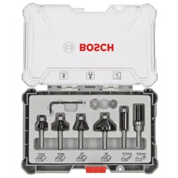 Bosch frēžu komplekts, 6 gab., 6 mm kāts