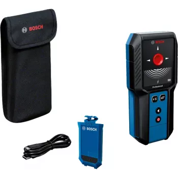 Bosch GMS 120-27 digitālais daudzfunkciju detektors – elektrības vadiem, metālam, krāsainajam metālam, kokam