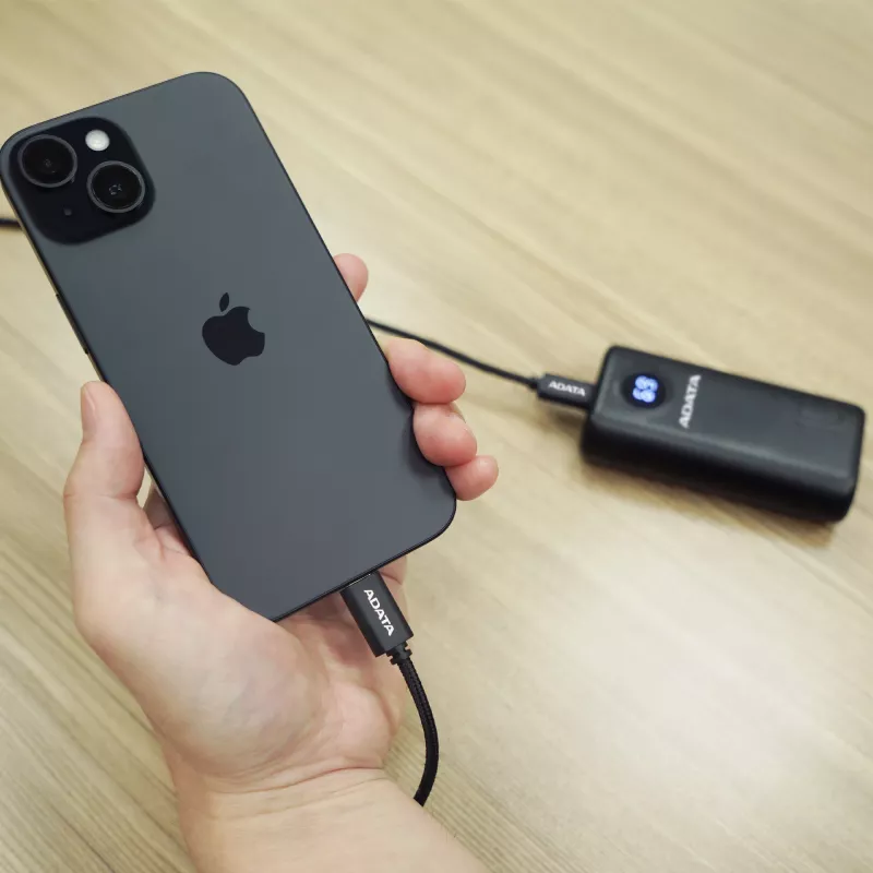 USB-C uz USB-C kabelis ADATA CACC-200PN-BK, USB 2.0, 2 m, melns