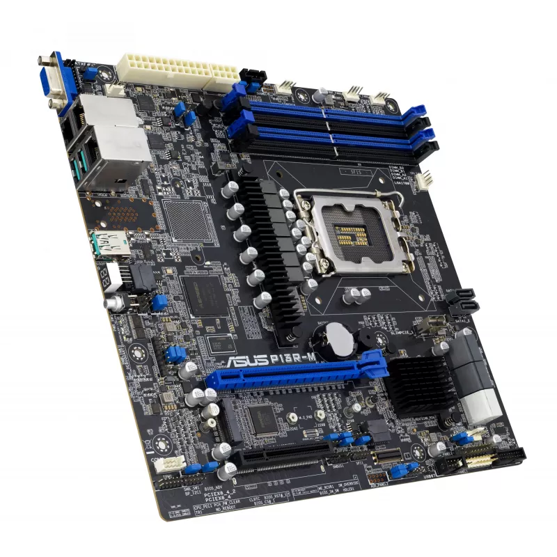 Mātesplate ASUS P13R-M Intel C262 LGA 1700 micro ATX, DDR5, 4 DIMM, 128GB, 8x SATA III, 1x M.2, 2x LAN