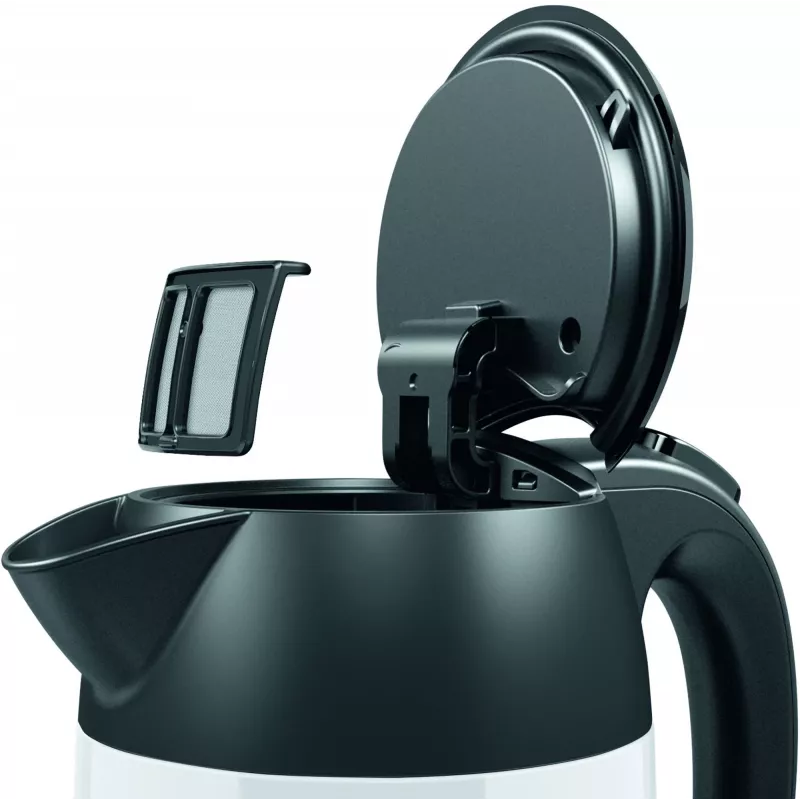 Bosch TWK3P421 elektriskā tējkanna 1,7 L 2400 W Melna, Balta
