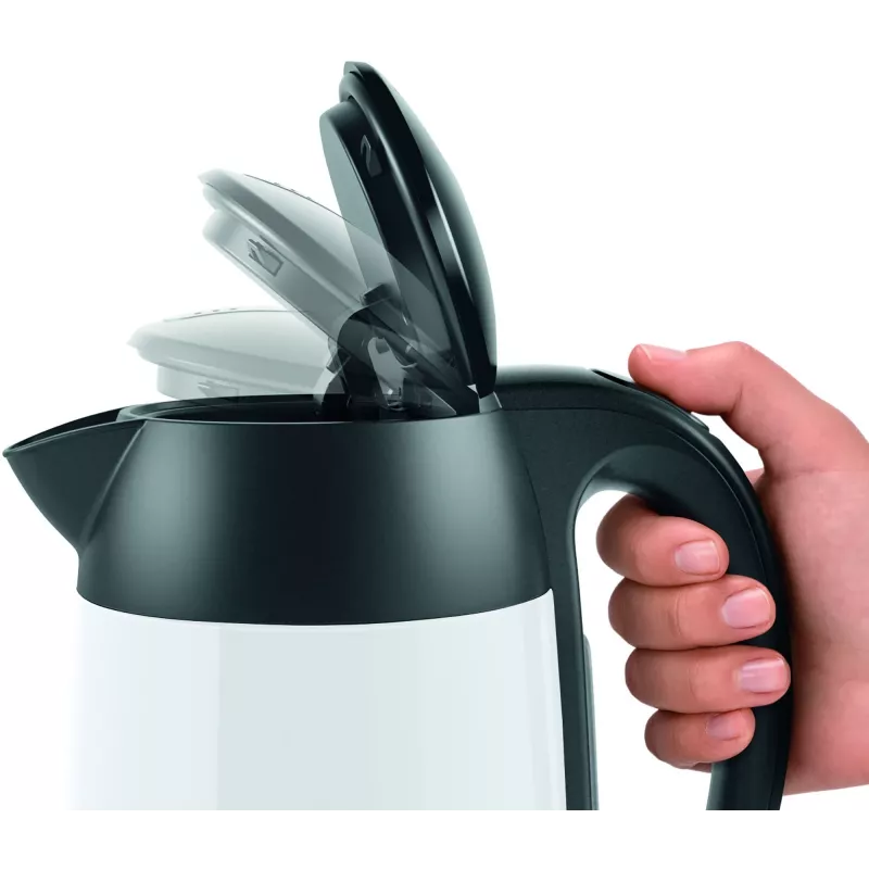 Bosch TWK3P421 elektriskā tējkanna 1,7 L 2400 W Melna, Balta